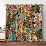 Jekeno Boho Floral Blackout Curtain