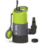 VEATON 2-in-1 Submersible Water Pump with Scalable Base Design, 750W Max Flow 13000L/H Remove Clean/Dirty Water by Float Switch or Manual Activation, for Pool Flooded Basement Garden Pond Tub