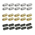 Elastic Laces Clasps,30 Sets Metal Capsule Lock Buckles Shoelaces Tip Ends No Tie Shoelaces Tieless Elastic Lazy Shoelace Accessries