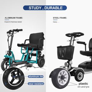 Folding 3-Wheel Mobility Scooter – Lightweight, Portable Electric