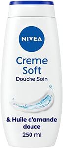 NIVEA Douche Soin Crème Soft (1 x 250 ml), Crème douche enrichie en huile d'amande douce au parfum léger, Soin hydratant et nourrissant pour peaux très sèches