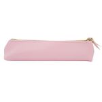 ALLY-MAGIC Leather Pencil Case Coloured Slim Pencil Case with Metallic Zipper Holder Organizer Storage for Student Office College Y4-JYBD (Pink)