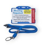 Hearing Impaired Awareness medical card with lanyard - Hidden Disability ID Card - Disability Awareness