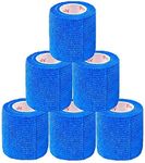 Prairie Horse Supply Vet Wrap Tape Bulk, Self Adherent Wrap Tape Self Adhering Stick Bandage, Self Grip Roll 2 inches Wide x 15 Feet Long 6 Rolls - Blue