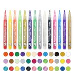 Beager 36pack Vivid Colors Acrylic Art Paint Marker Pens,1-2 mm Permanent Markers for Decoration Crafts Signs Bag Cap Shoes Tshirt Garden Pot Window Fabric Glass Stone Car Cards Paper Christmas Gift