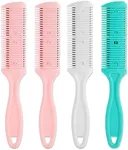 Glamlily 4 Pack Hair Thinning Comb Set, Razor Combs for Women (Assorted Colors, 7.1x1.2 inches)