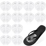 12 Pairs Gel Metatarsal Pads for Thong Sandals Flip Flops, Clear Forefoot Cushion Inserts Anti Slip Sandal Insoles Soft Self Adhesive Foot Grip Pads for Women Men Metatarsal Support and Pain Relief