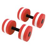 Topiky 2PCS Water Weights Dumbbells, Aquatic Exercise Dumbells, Water Aerobics Set for Aquatic Exercise, Aqua Fitness Barbells Exercise Hand Bars, Pool Fitness Equipment (Red)