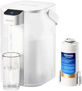 Waterdrop Electric Water Filter Pitcher, Rechargeable Water Dispenser, Instant 15-Cup Countertop Purifier, NSF/ANSI 401&53&42&372, Reduce PFAS, Lead, Chlorine, White, with 1 Filter, Does not Lower TDS