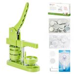 Happizza Button Badge Maker Machine 58mm (2¼ inch) Pin Maker Press with Free 100pcs Button Parts&Pictures&Circle Cutter&Magic Book All-in-one Complete DIY (Green)