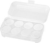 Egg Storage Box Plastic Dispenser Holder Egg Protection Box Fridge Freezer Container Storage Box Organizer For Picnic Camping Outdoor Carrier Travel Portable 8 Grid Clear (Pack Of 1) (White)