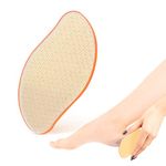 BEZOX Glass Foot File Callus Remover, Crystal Pedicure Foot Scrubber for Callused, Coarse, Hard Skin Removal, Portable Handheld Sized Foot Scraper for Cracked Heel - Orange