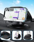 Car Phone Holder, 360° Rotatable Phone Holder for Car Dashboard, Horizontal & Vertical Viewing Car Phone Mount，Washable Reusable Car Mobile Phone Holder, for iPhone Samsung Android Smartphones (Black)