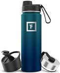 IRON °FLASK Sports Water Bottle - 650 ml, 3 Lids (Spout Lid), Vacuum Insulated Stainless Steel, Double Walled, Thermo Mug, Metal Canteen (Dark Night)