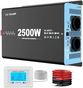 OLTEANP 2500W Convertisseur De Tension 12v à 230v Onde Sinusoïdale Pure Convertisseur De Puissance Avec 2 Sorties Ca, Port Usb, Port Type-C Pour Camion, Véhicule, Panne De Courant, Télécommande Avec É