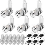 Sissinda Cam Locks RV Storage Locks Keyed Alike, 7/8” Fits on 9/16” Max Door Thickness, RV Compartment Locks for Camper Trailer Cabinet Locks with Keys(7/8 Inch 6Pack)