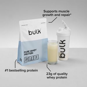 Bulk Pure Whey Protein Powder, Unflavoured, 1kg – 23g Protein, Low Sugar