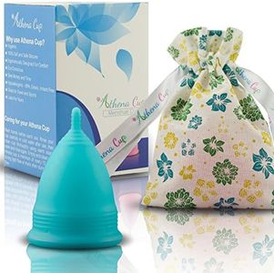 Coupe Menstruelle Athena - Garantie Sans Fuites Ou Démangeaisons - Silicone Très Douce Et à Peine Perceptible - Taille 1, Bleu Mat