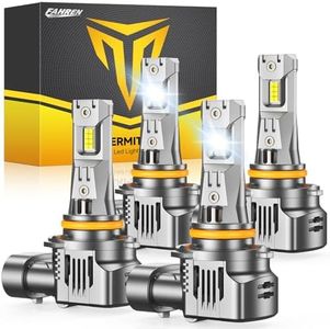 FAHREN 9005 9006 Bulbs Combo, 120,000LM 10X Ultra-Bright HB3 HB4 Led Bulbs,6500K Cool-White, 99% CANBUS Compatibility, Plug and Play, IP68 Waterproof HID fog bulbs, Pack of 4