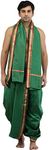 Exotic India Men's Art Silk Dhoti (SPD84_Grn Green_Free Size)