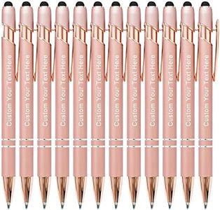 KOLOWKO Personalized 2-in-1 Ballpoint Pen & Stylus - Custom Text/Name/Message - Bulk Order Up to 1000 Pens for Business, Graduation, Anniversary