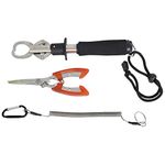 Milepetus Fish Lip Grabber Gripper Grip with 35lb Weight Scale,and Fishing Pliers Stainless Steel Tools