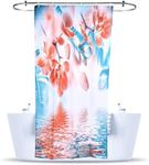 2LB Depot Floral Shower Curtains - Beautiful Bath Shower Curtains with Blossom and Water Design - Bathroom Decor Accessories - 100% Polyester, Waterproof Fabric - 35''Wx 70''H