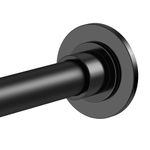 Shower Curtain Rod, 32-50 Inches Adjustable Spring Tension Rod 1 Inch Diameter Matte Black Shower Rod Stainless Steel Curtain Rod for Bathroom/Window Easy Install, No Rust, No Drill