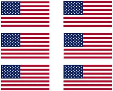 Rogue River Tactical Pack of 6 USA Flag Stickers United States Work Hard Hat Biker Helmet Stickers Decals Toolbox 1\x 2\