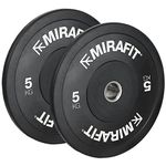 Mirafit Black Olympic Rubber Bumper Plates - Choice of Size