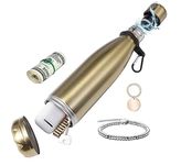 Stainless Steel Stash Can Stash Bottle Diversion Safe Storage Bottle Hide Key Secret Safe 750ml/16oz capacity (Golden)