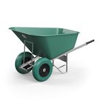 Agri Barrow Wheel Barrow 200 Litre Plastic Wheelbarrow with Puncture Proof Twin Slim Tyres, Green – Ideal for Equestrians, Farmers, Gardeners, Stable Yards, and Heavy-Duty Use