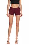 HyBrid & Company Women's Butt Lifting Twill Denim Short 7 Slim Wine