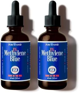 PureGood 2 Pack Pharmaceutical-Grade Methylene Blue 1% Solution (60 mL), USP-Grade, Third-Party Tested, Formaldehyde & Alcohol-Free, Methylene Blue for Humans in Amber Dropper Bottles