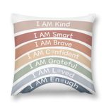 KEIROUTK Cushion Covers Classroom Reading Corner Boho Rainbow Decor Cushion Covers 45 X 45, Book Center Calming Corner Home Bedroom Playroom Decor Cushion Covers, 18x18 Inch Cushion Covers