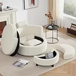 AYEASY Swivel Chair with Half Moon 