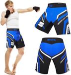 Stealth Sports MMA Shorts – Mens Athletic Shorts for Fight, Boxing, Muay Thai, Kickboxing, Gym, Fitness Training Shorts (XL) Blue