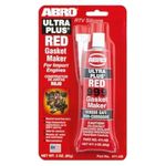 ABRO Ultra Plus 999 RTV Silicone Sealant and Gasket Maker, for Import Engines, Sensor Safe, Non-Corrosive, High Temp Silicone Sealant/Head Gasket Sealant, 650 Degrees F, 3 oz. Tube - Red