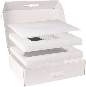 Laptop Shipping Box for up to 17 Inch with Adjustable Foam, Cardboard Mailer Computer Container for Shipping, Secure Notebook Laptop Box with Handle