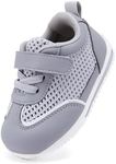 BMCiTYBM Baby Walking Shoes Boy Girl Breathable Mesh Tennis Sneakers Infant First Walker Shoes 6 9 12 18 24 Months Grey Size 6-12 Months Infant