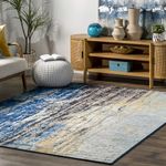 nuLOOM Katharina Abstract Motif Area Rug, 152 cm x 226 cm, Blue