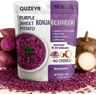 Purple Sweet Potato Konjac Rice 14.11OZ – Low Carb Shirataki Rice Alternative, Keto Friendly, Gluten-Free, Vegan, High Fiber, Low GI, Quick Cook, Just Add Hot Water