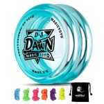 MAGICYOYO Responsive Yoyo D3, Professional Beginners Yoyo, 2A Looping Yoyo for Kids, Durable Plastic Crystal Yoyo with 6 Yoyo strings + Yoyo Bag (Crystal Green)