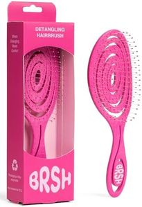 Detangle Hair Brush | Detangling Brush for Thin, Fine, Thick and Normal Hair | Detangler Hair Brush for Women, Men & Kids - Eco Friendly, Flexible, Vegan, Straw Brush - Wet and Dry Hair - Pink - BRSH