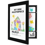 Americanflat 10x12.5 Kids Artwork Picture Frame in Black- Displays 8.5x11 With Mat and 10x12.5 Without Mat - Composite Wood with Shatter Resistant Glass - Horizontal and Vertical Formats