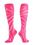 TCK Zebra Stripe Socks (Hot Pink/Pale Pink, Medium) by TCK Sports