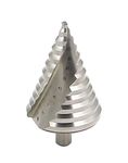 Mengshen Forstner 6-60mm High Speed Steel Step Spiral Groove 12 Steps Large HSS Cobalt Cone Drilling Tool for Hole Cutting, Enlarge, Metal Sheet, PVC Sheet Woodworking, Triangle Handle