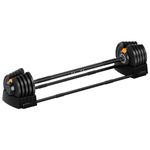 Flexnest Adjustable Barbell with 5 Pairs of Multi-Grip Rubber Weight Plates, Use as Free Weights, Dumbbell or Barbell, 2.5kgs - 41kgs (Black & Orange)