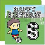 6th Birthday Card Boy - Football Fan - Happy Birthday Card 6 Year Old Boy, Boys Birthday Cards for Him, 145mm x 145mm Greeting Card for Son, Brother, Grandson, Nephew, Cousin, Sixth Birthday