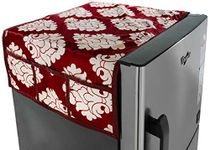 Amazon Brand - Solimo Polyester Fridge Top Cover, Maroon, Set of 1